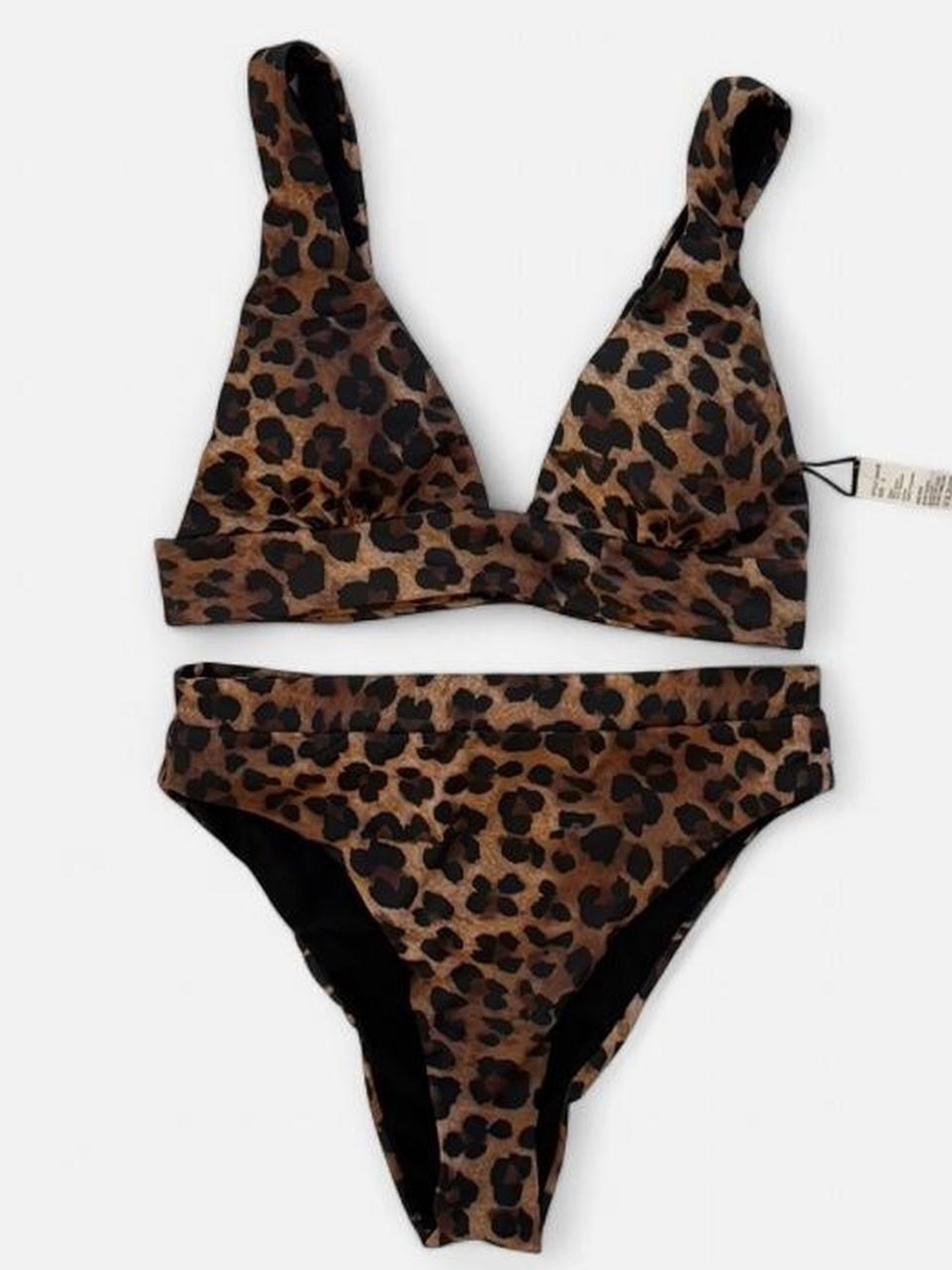 Leopard Print Highwaisted Bikini Set - Women Swimwear
